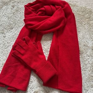 J. Crew Cashmere wrap + tech touch gloves in classic cardinal